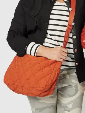 Diamond Crossbody Puffer Bag - Orange