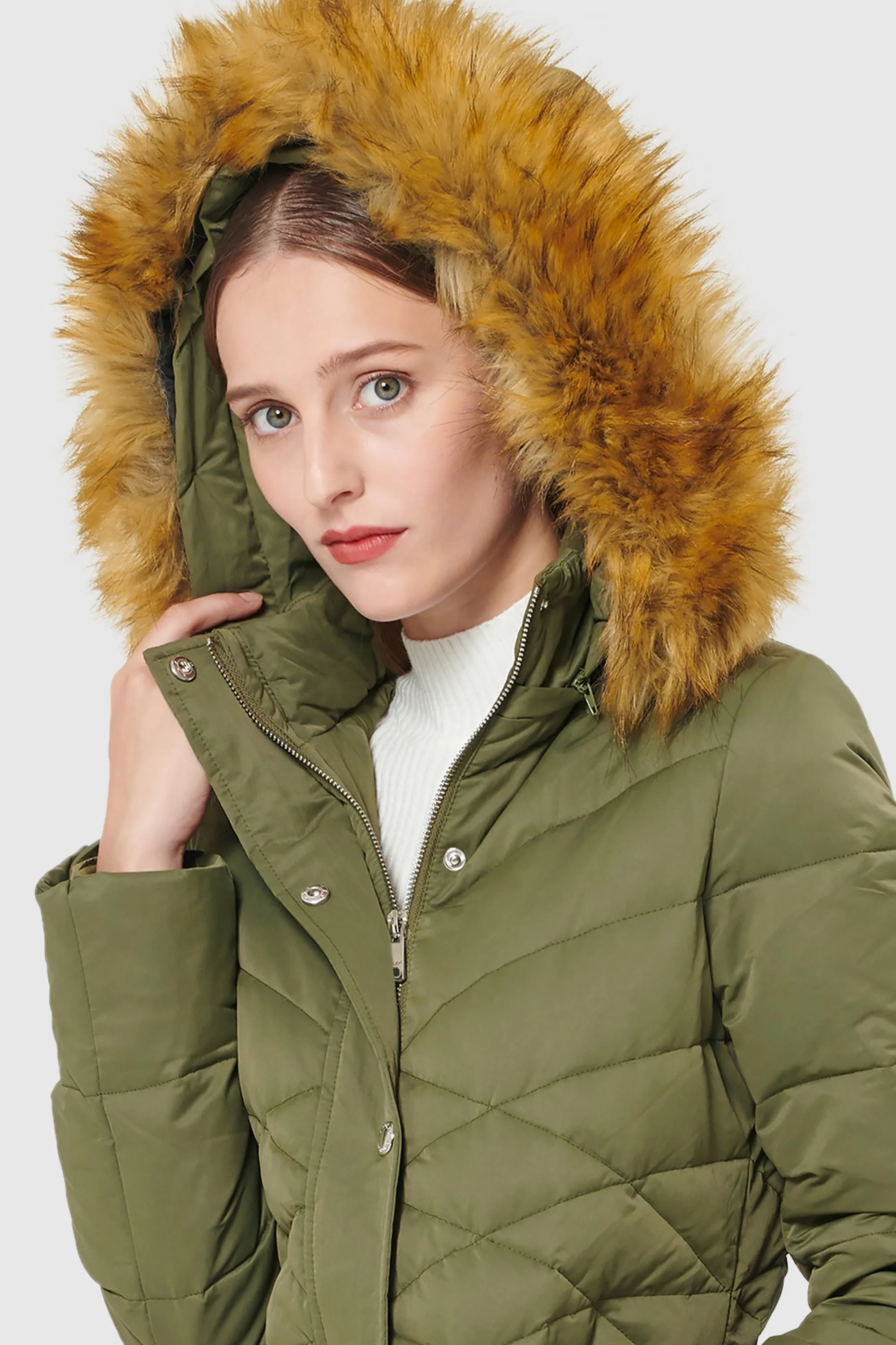 Diamond Quilted Winter Down Coat