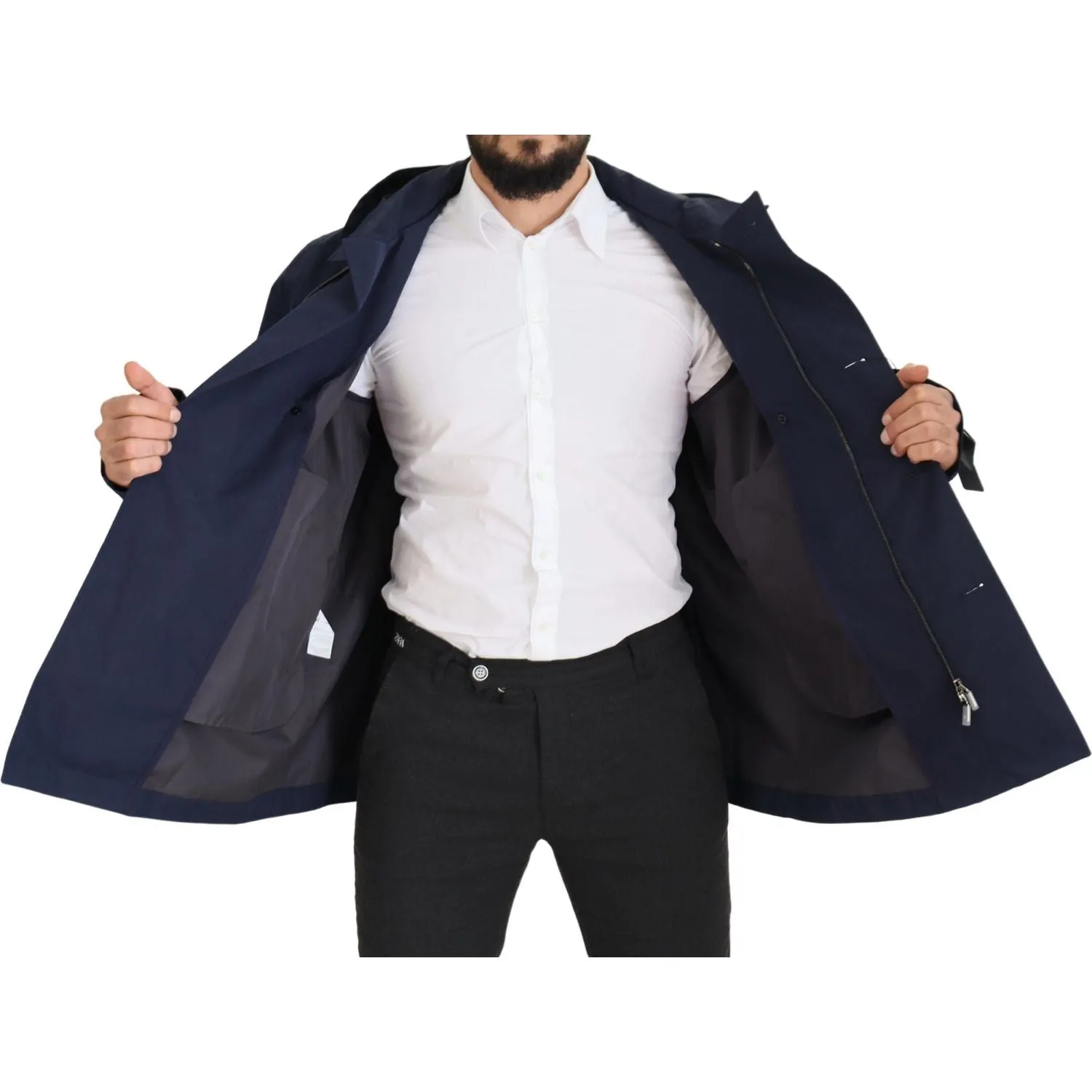 Dolce & Gabbana Elegant Double-Breasted Blue Parka Jacket