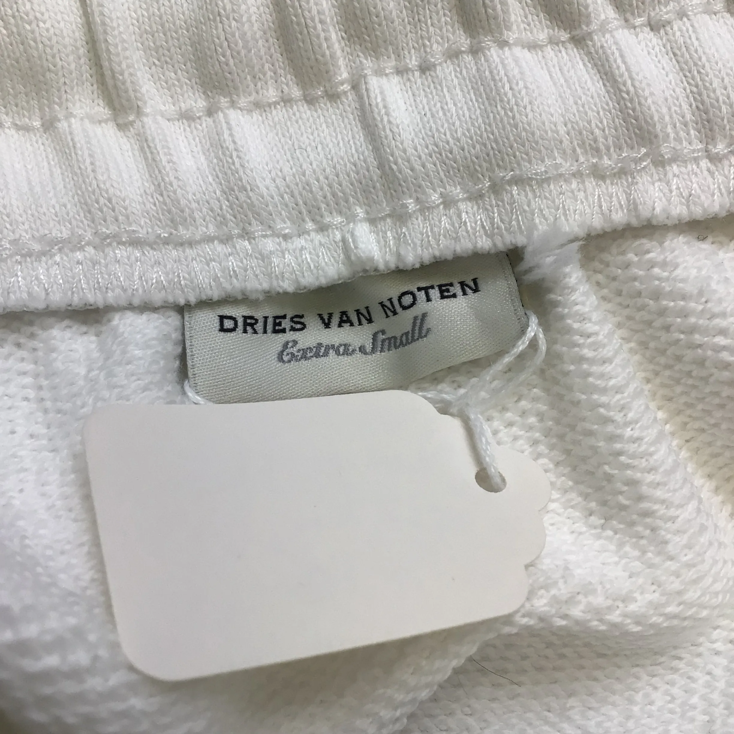 Dries Van Noten White Cotton Drawstring Sweatpants