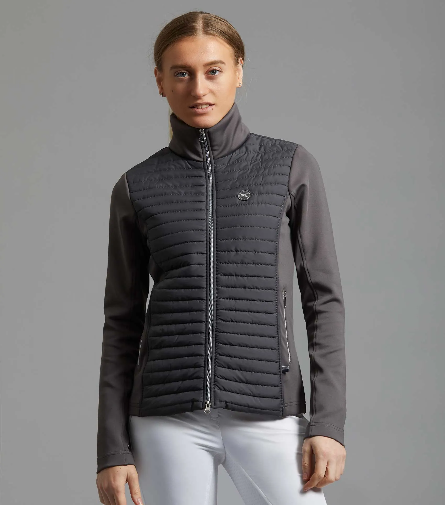 Elena Ladies Hybrid Technical Riding Jacket Anthracite Grey