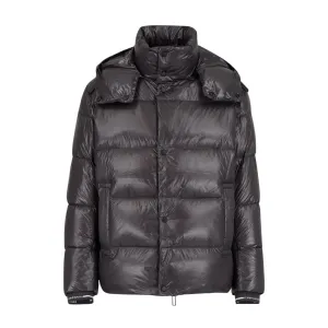 Emporio Armani Grey  Quilted Hooded Jacket