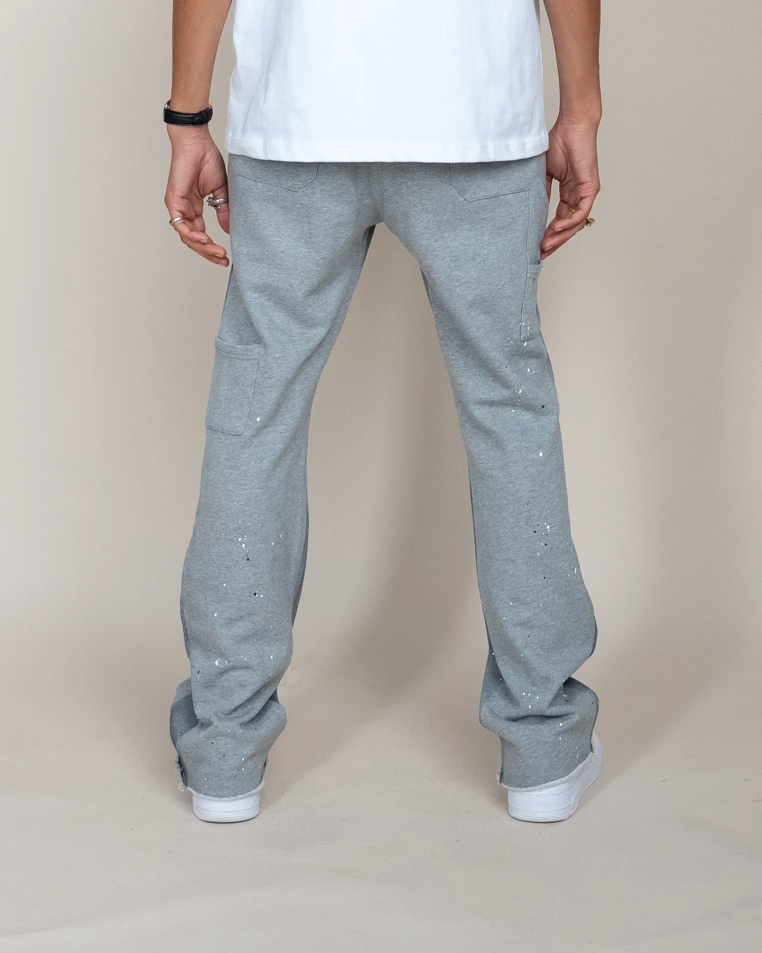 EPTM FRENCH TERRY CARPENTER PANTS - HEATHER GREY