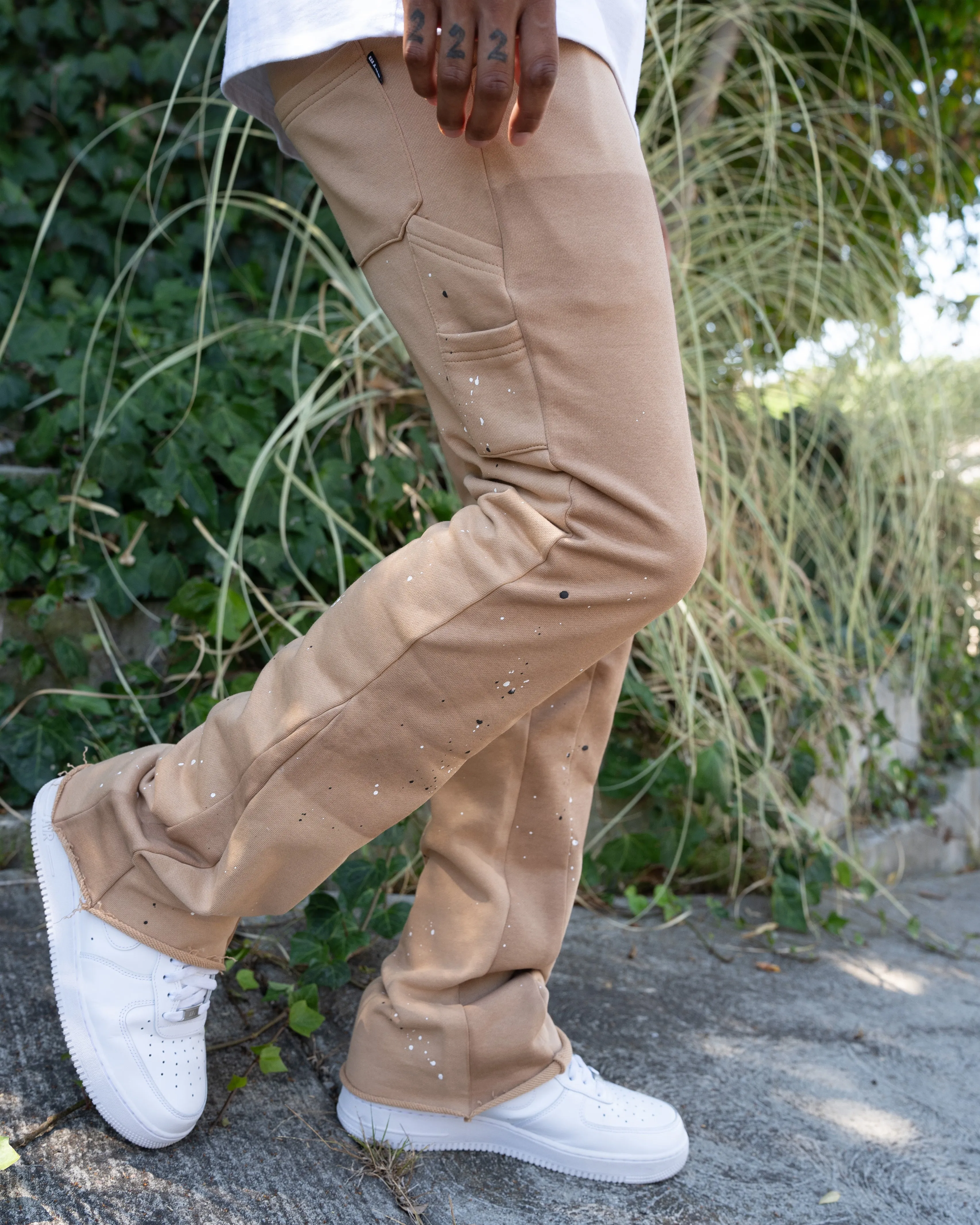 EPTM FRENCH TERRY CARPENTER PANTS - KHAKI