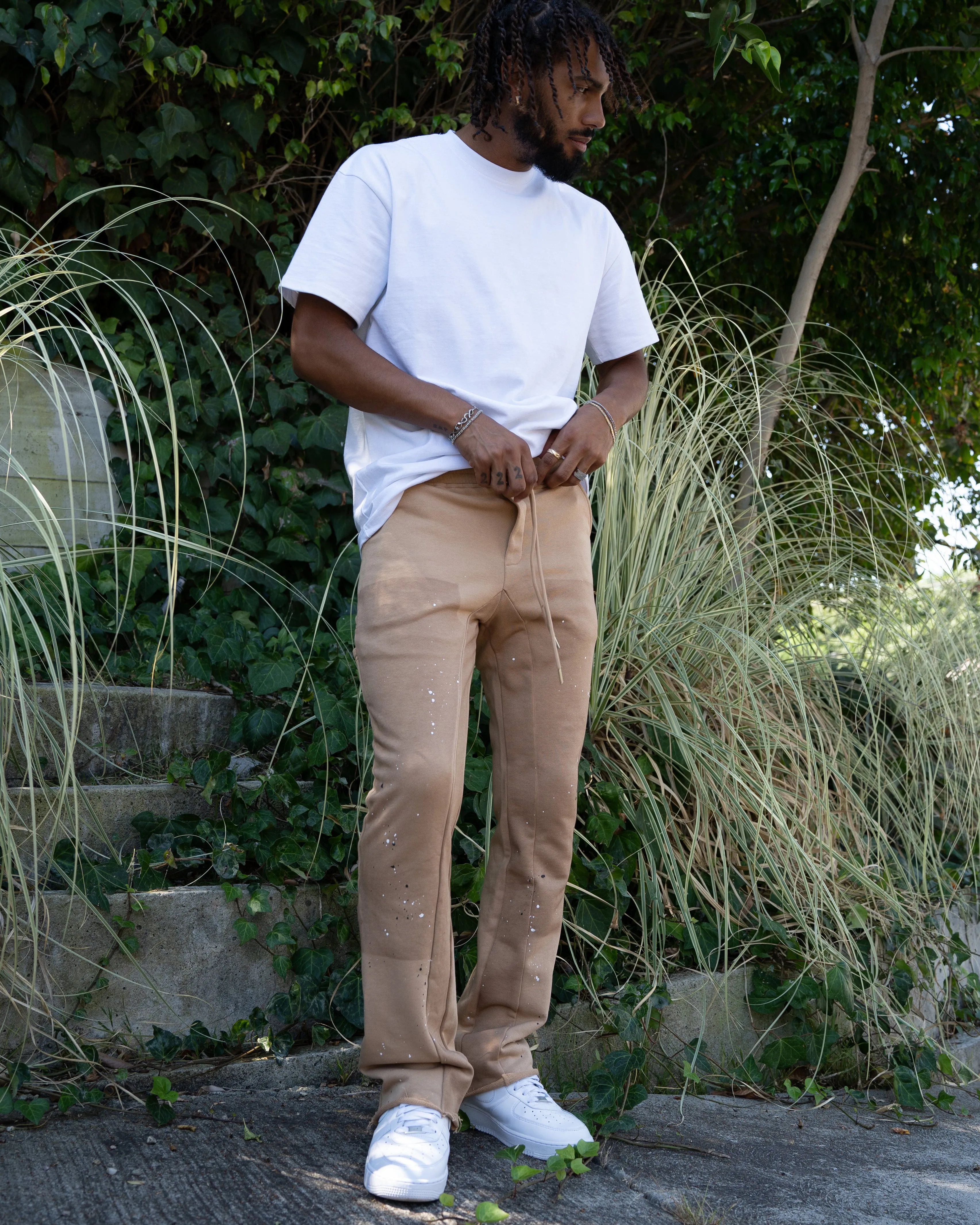 EPTM FRENCH TERRY CARPENTER PANTS - KHAKI