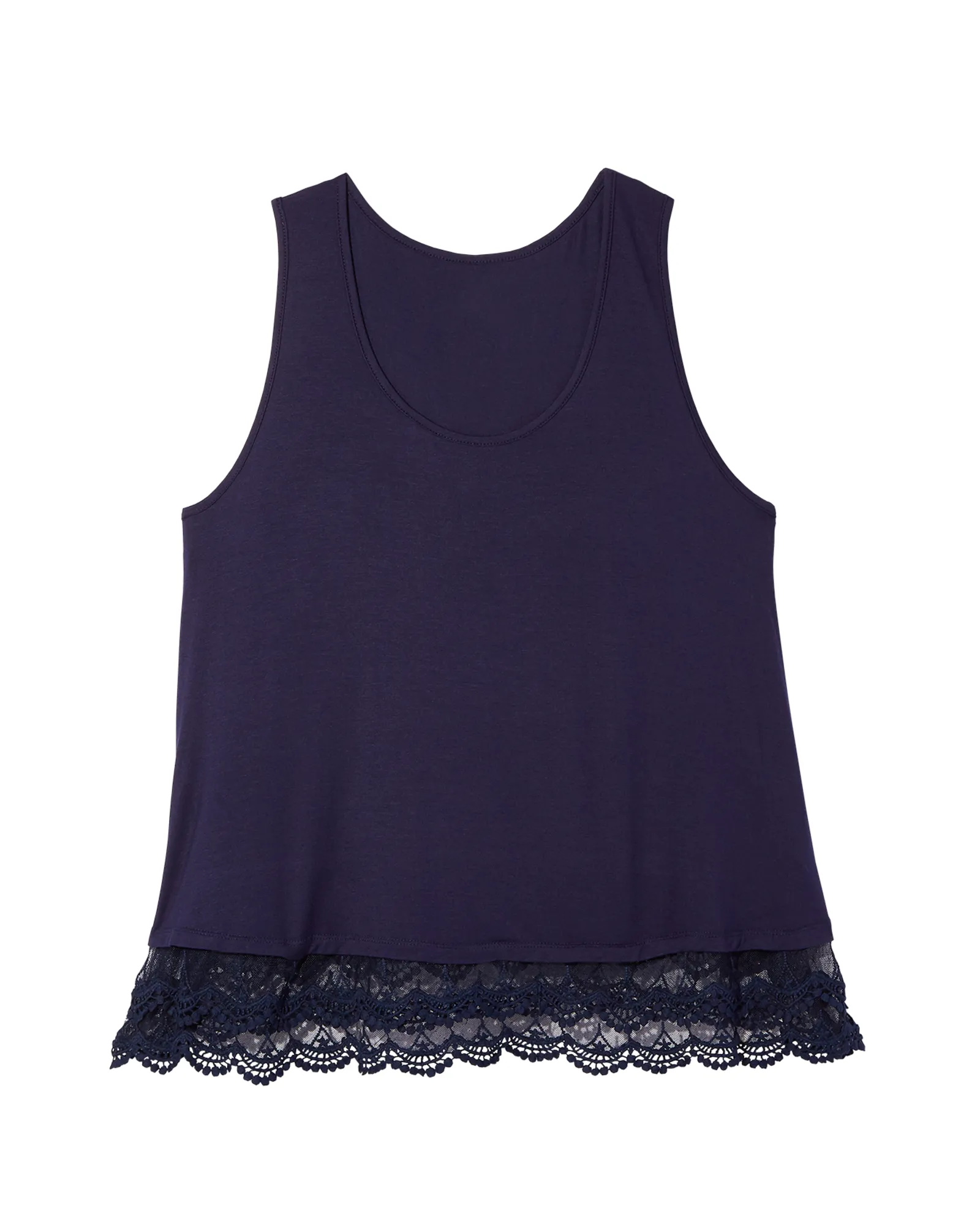 Eva Laced Hem Knit Tank | Navy