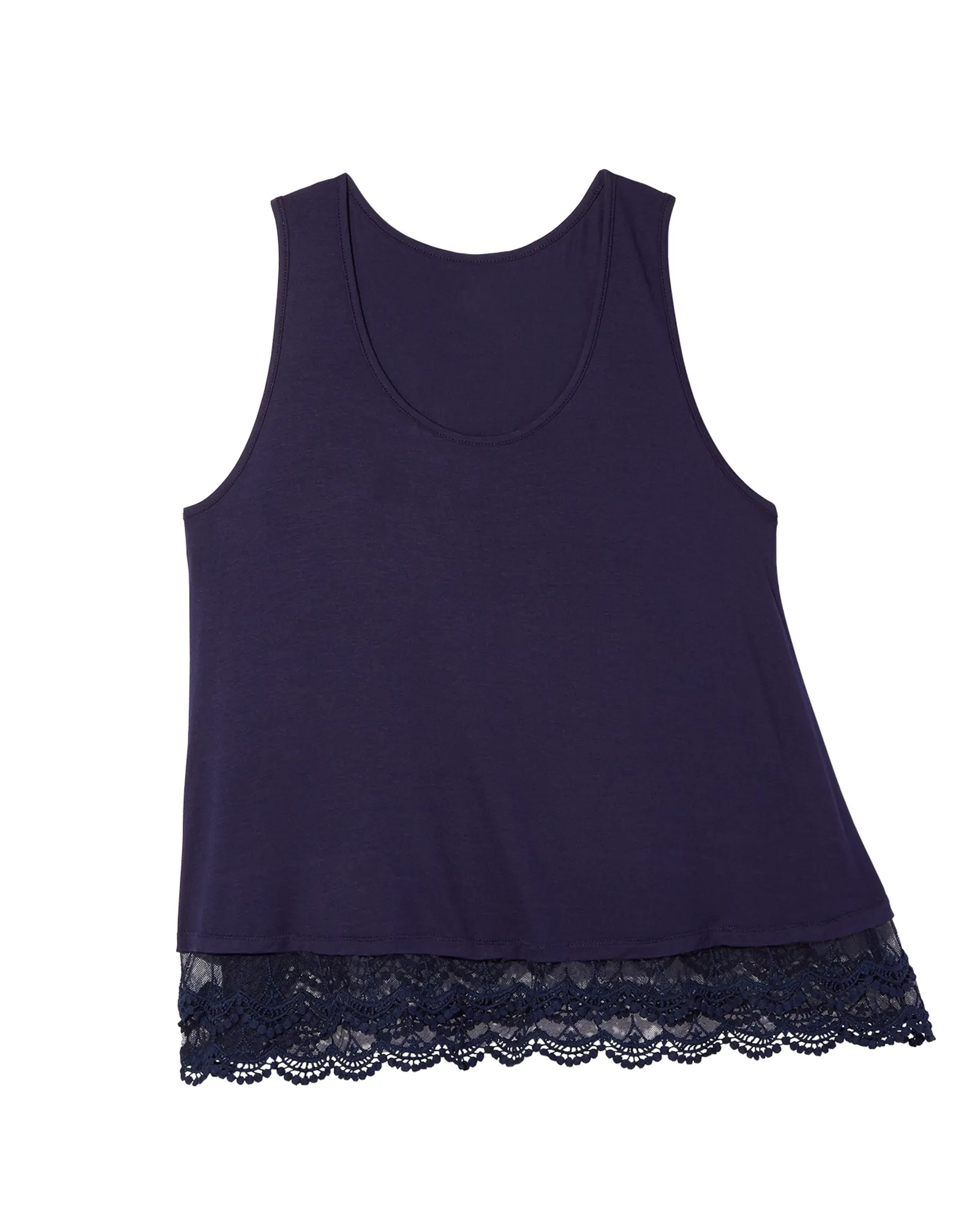 Eva Laced Hem Knit Tank | Navy