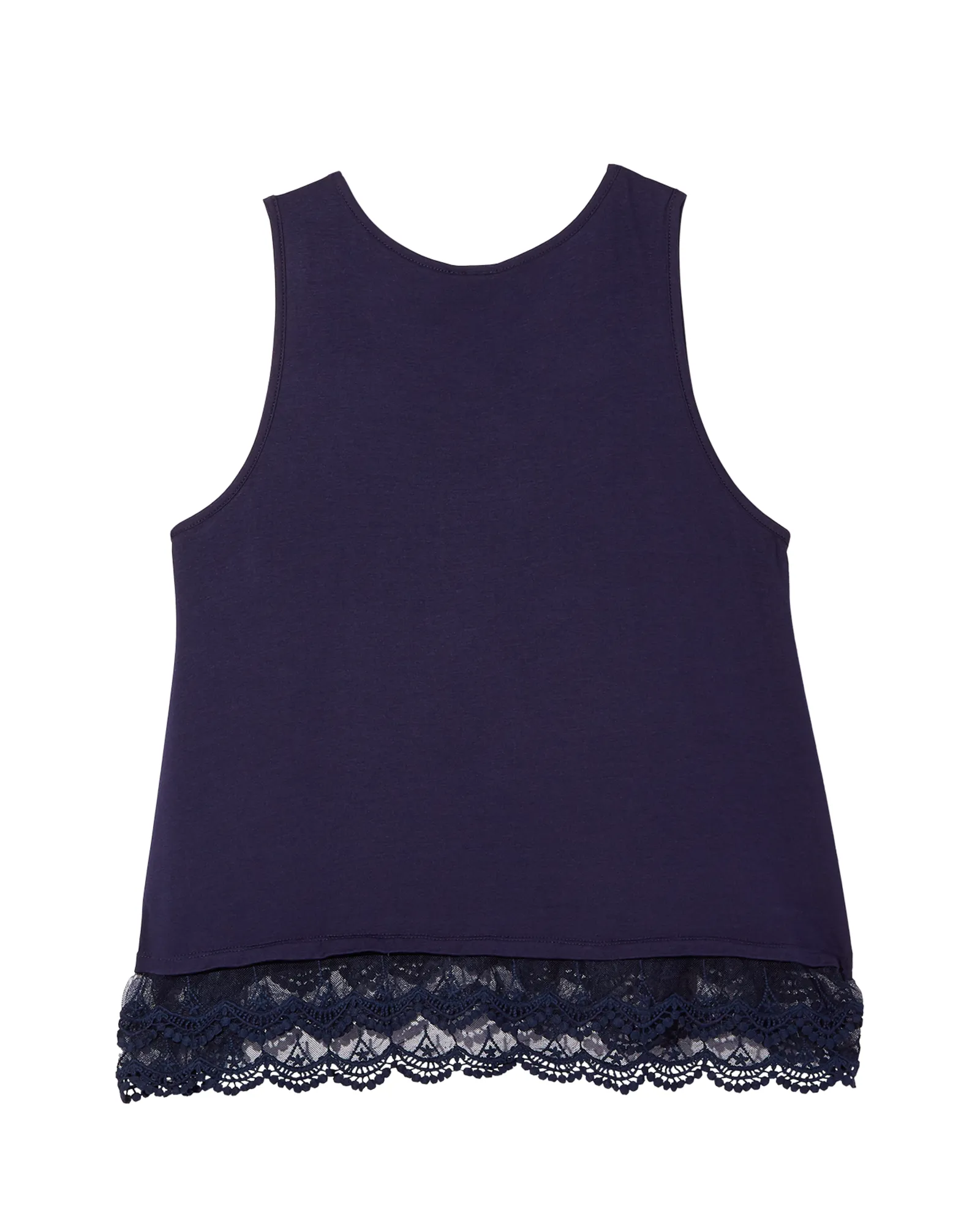 Eva Laced Hem Knit Tank | Navy