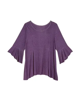 Evelyn 3/4 Flared Sleeve Top | Purple / Lilac