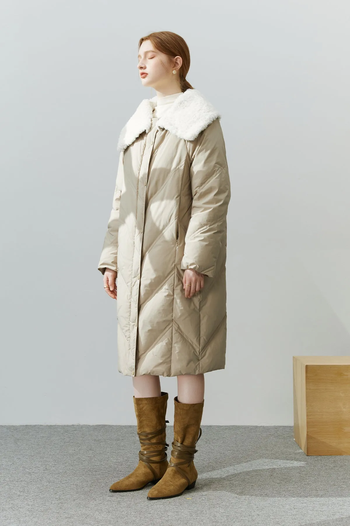 Fansilanen | Pierrette Khaki Panel Down Coat