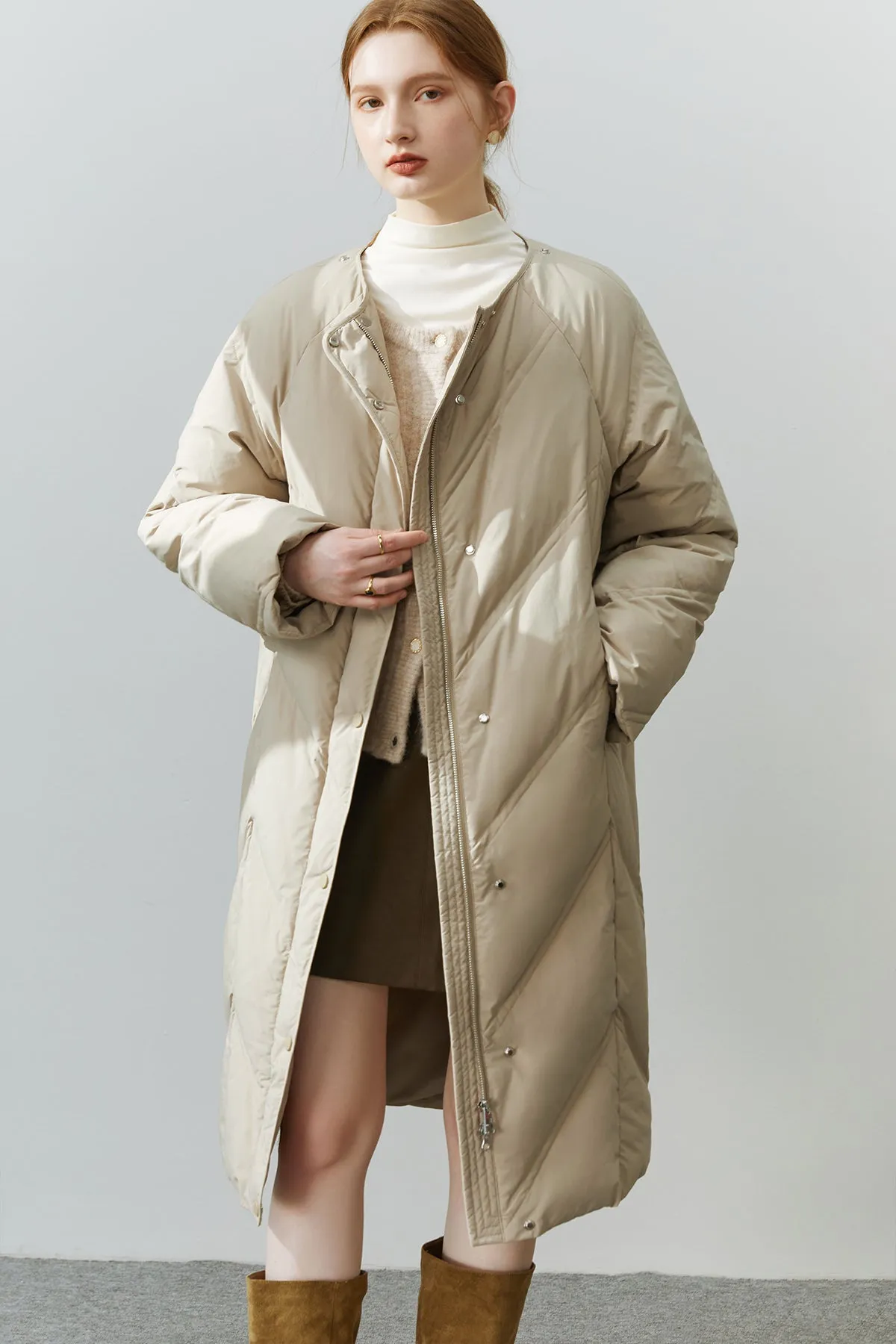 Fansilanen | Pierrette Khaki Panel Down Coat