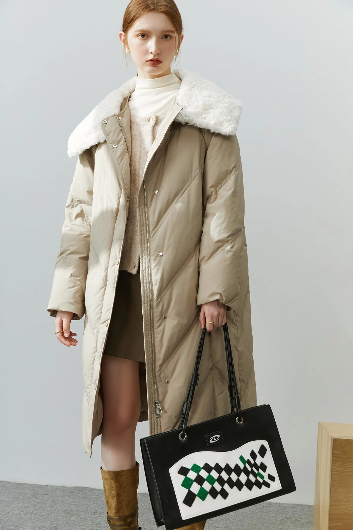 Fansilanen | Pierrette Khaki Panel Down Coat