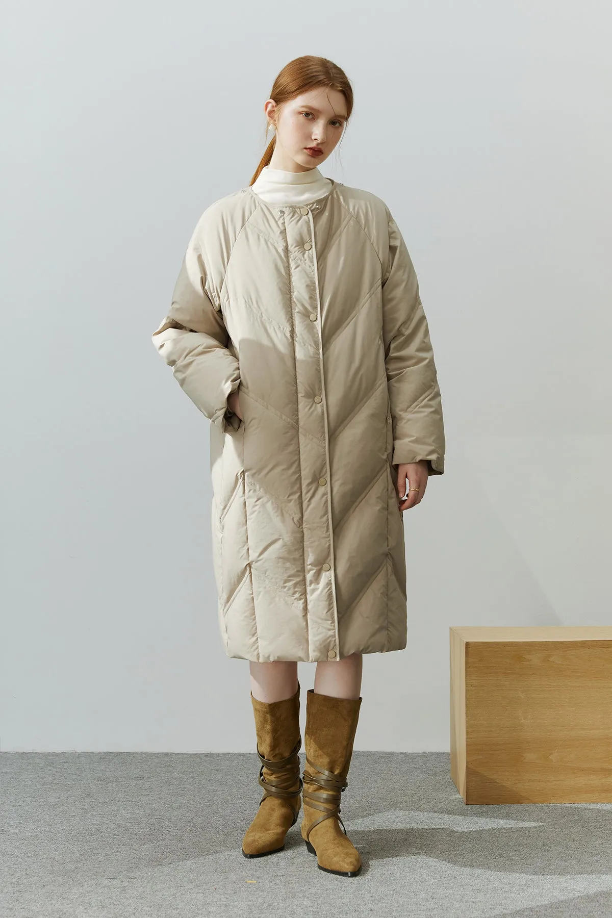 Fansilanen | Pierrette Khaki Panel Down Coat