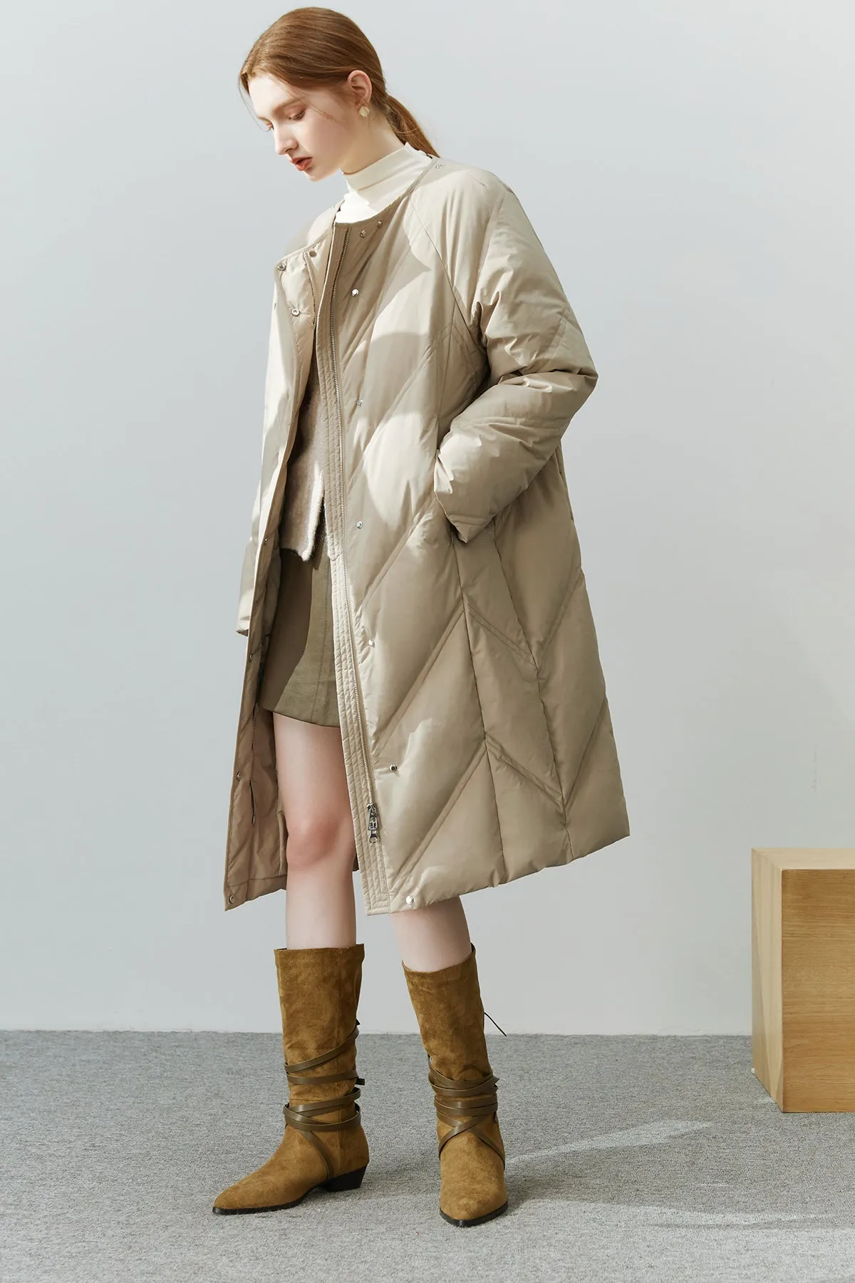 Fansilanen | Pierrette Khaki Panel Down Coat