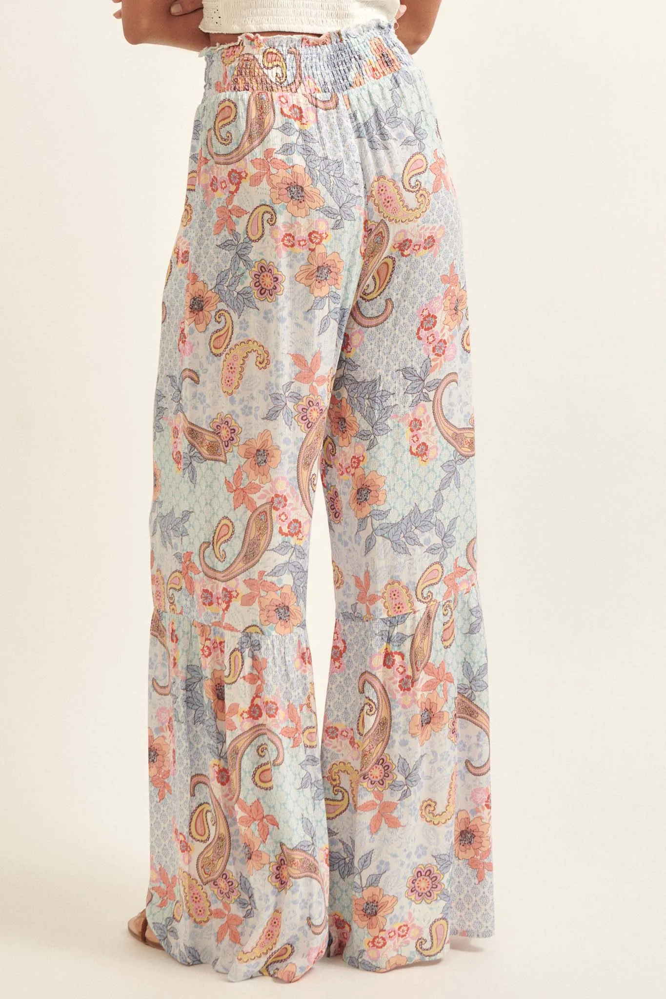 Fantasy World Paisley Wide-Leg Drawstring Pants