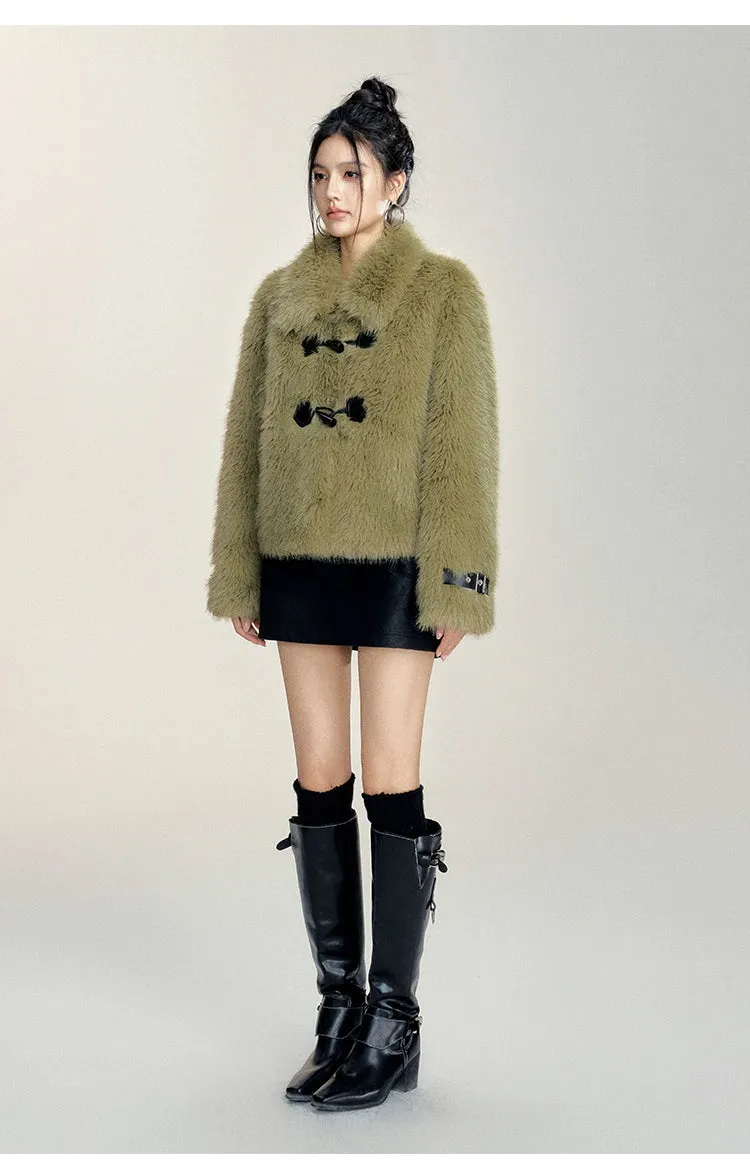 (Final Sale) Vintage Faux Fur Toggle Coat