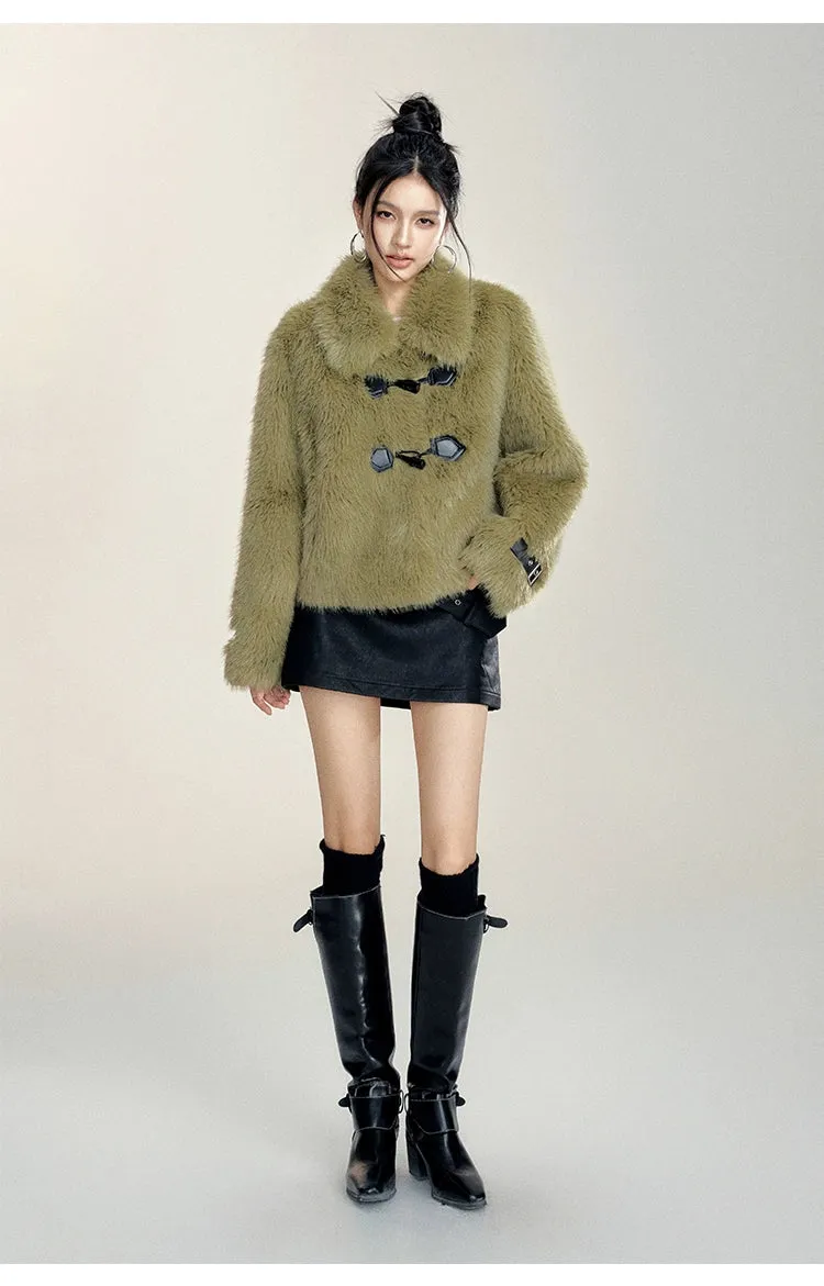 (Final Sale) Vintage Faux Fur Toggle Coat