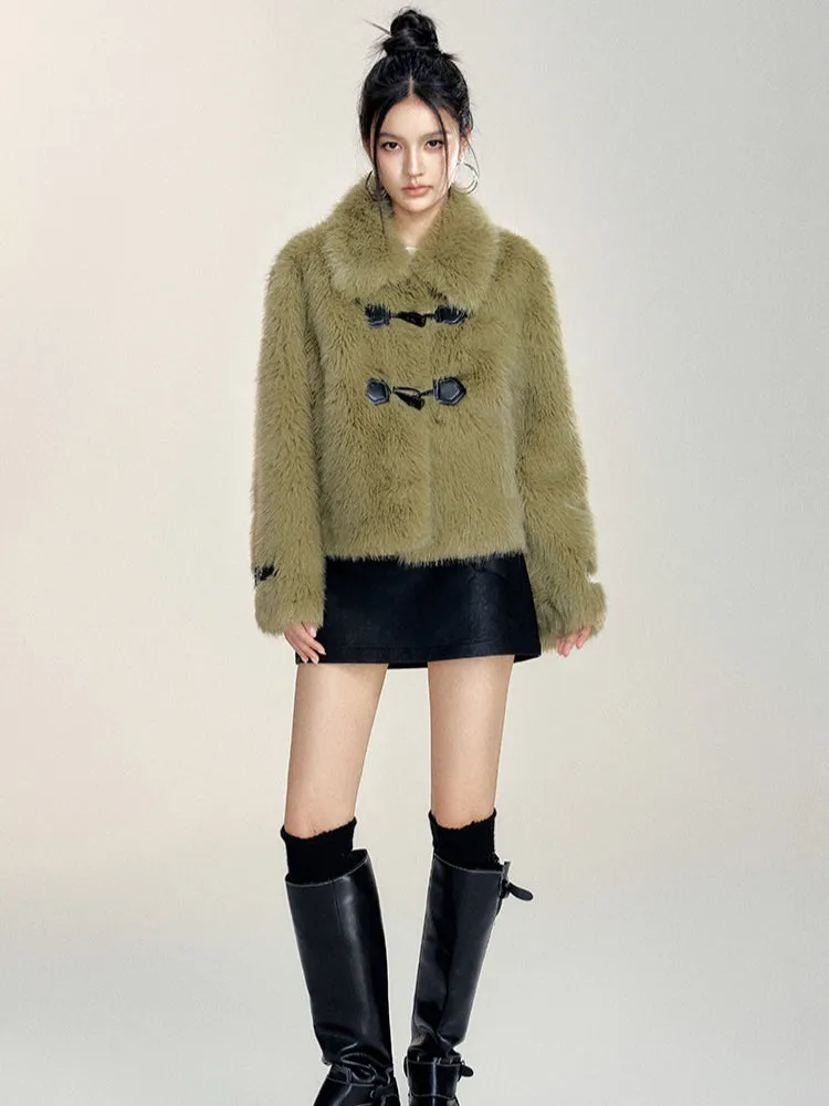 (Final Sale) Vintage Faux Fur Toggle Coat