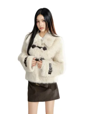 (Final Sale) Vintage Faux Fur Toggle Coat