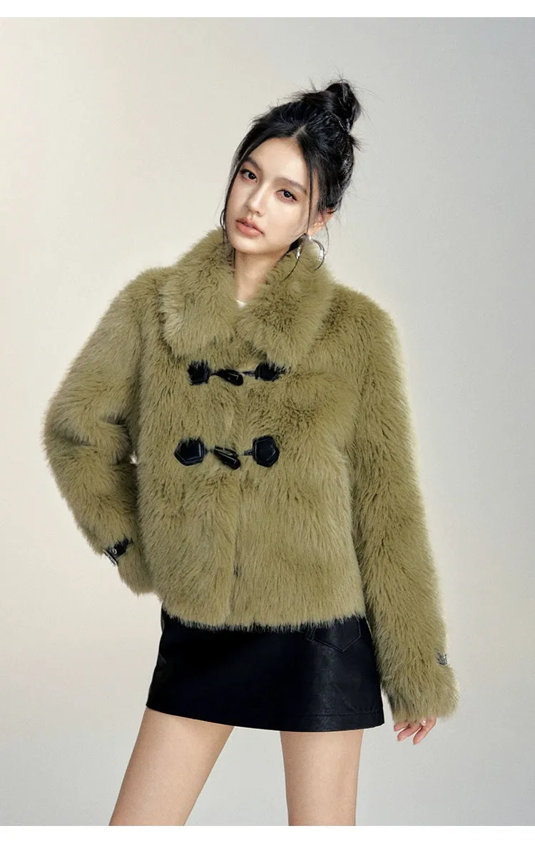 (Final Sale) Vintage Faux Fur Toggle Coat