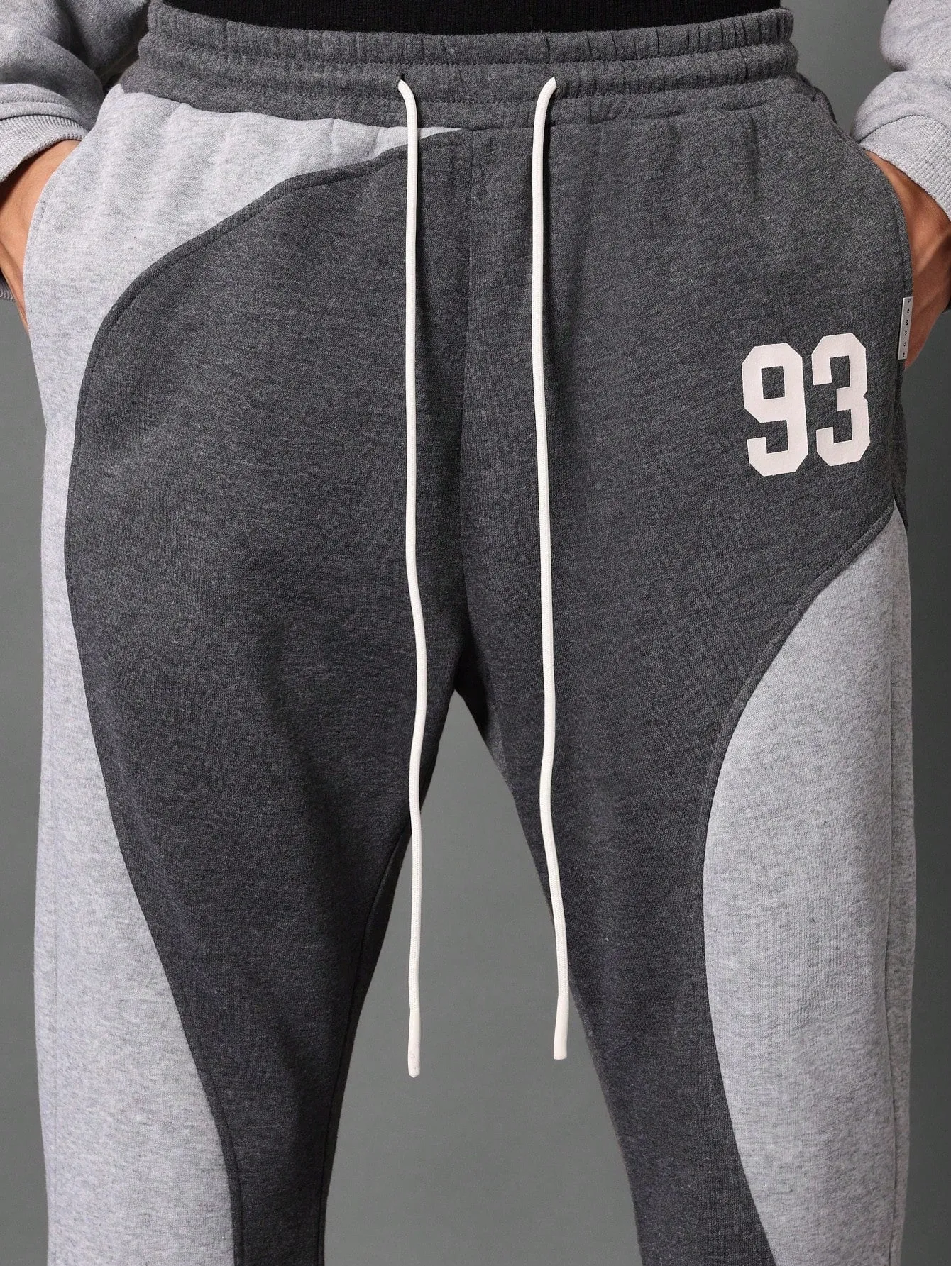 Flare Fit Colour Block Curve Panel Sweatpants With Small Graphic Print