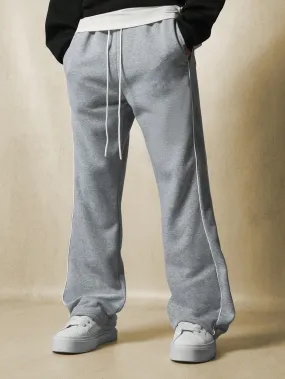 Flare Fit Sweatpants With Piping & Drawstring