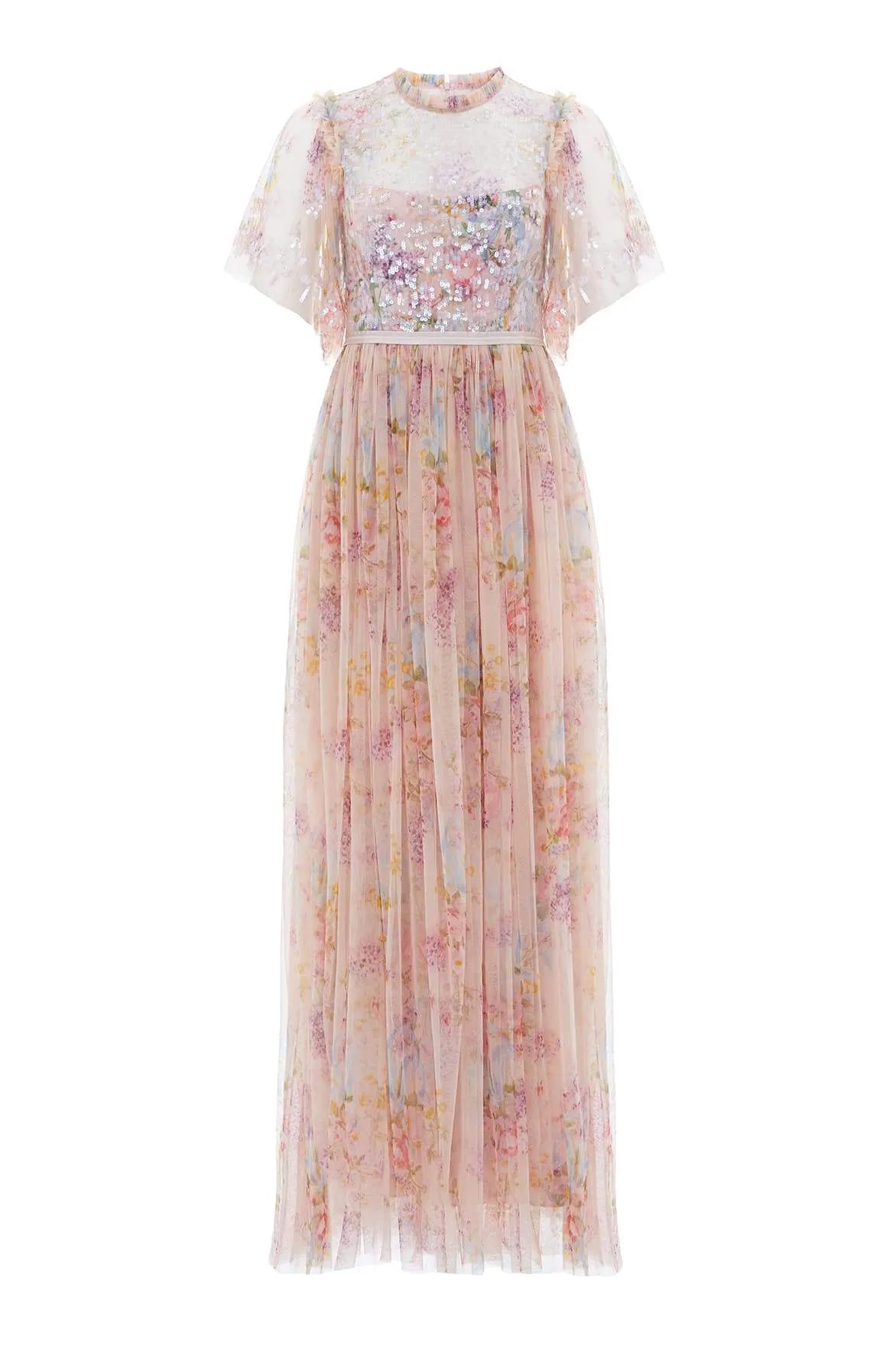 Floral Diamond Bodice Maxi Dress