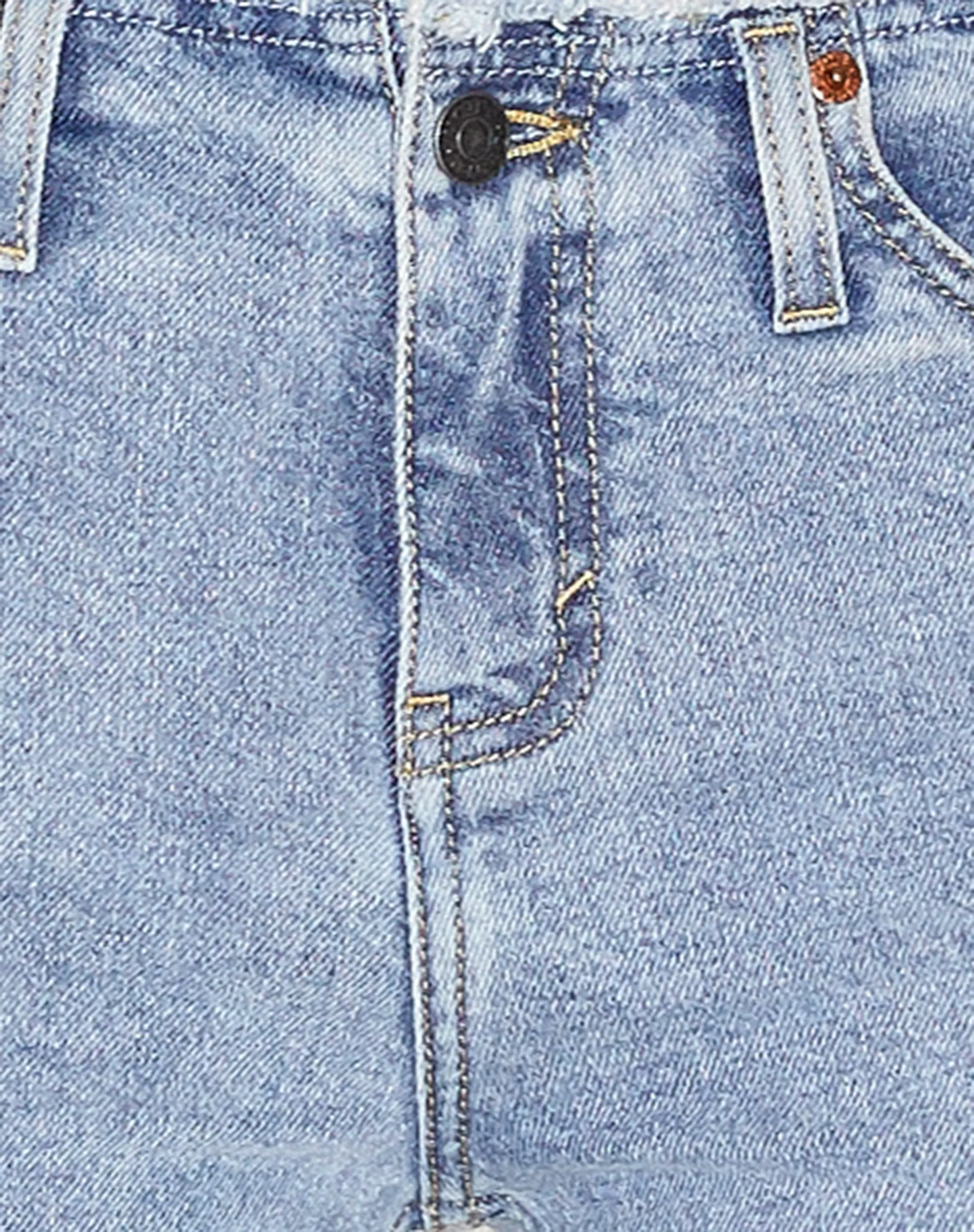 Frayed Low Rise Jeans in Light Wash Blue