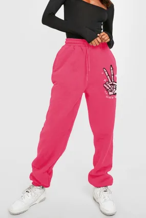 Full Size Drawstring Graphic Long Sweatpants