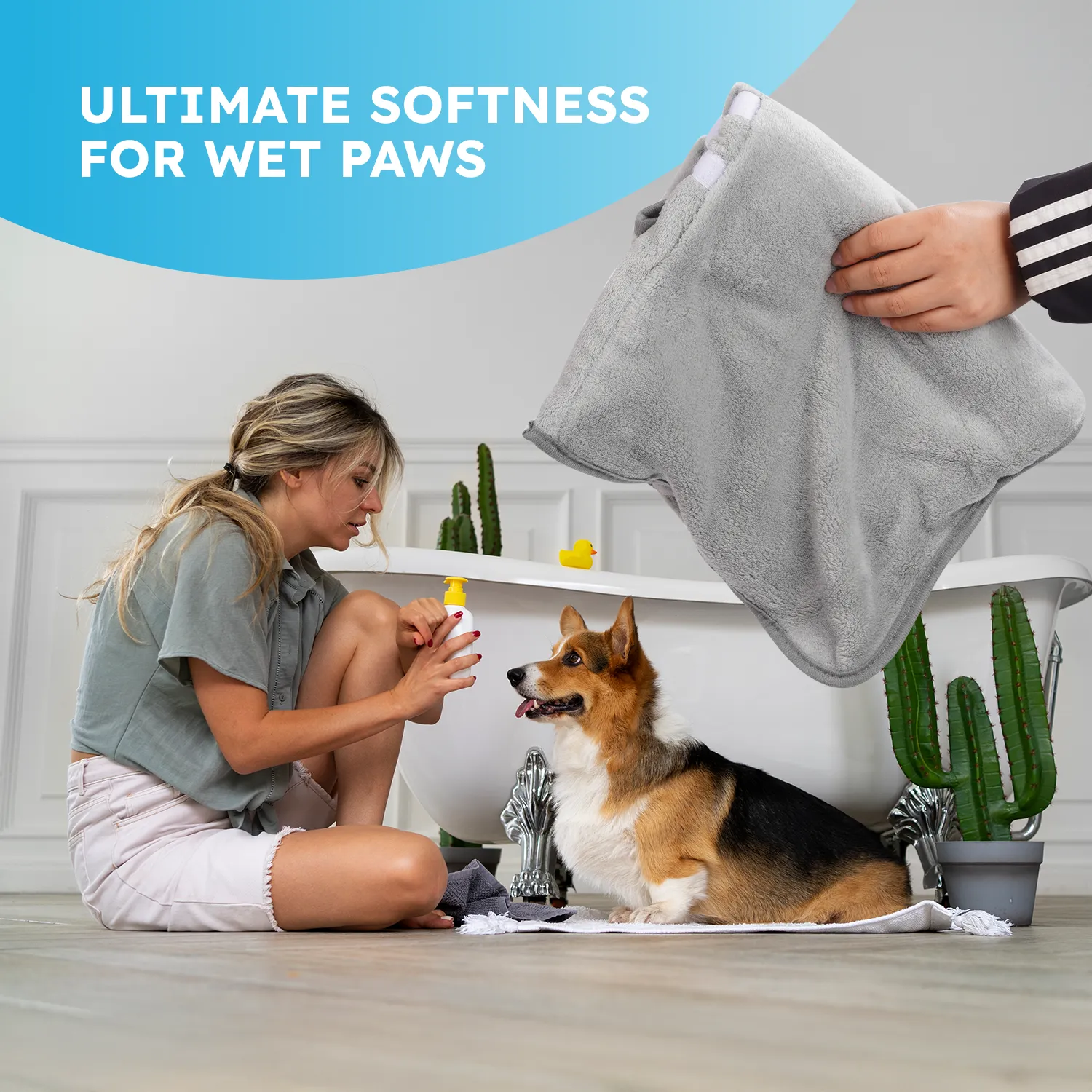 FurDreams Dog Robe - Super Absorbent & Quick-Drying Pet Towel - Soft Cozy Fabric for Comfortable Fit - Versatile Use for Home & On-The-Go Dog Bathrobe for Easy Grooming & Drying