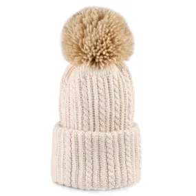 FURTALK Winter Women Real Fur Pom Pom Hat and Scarf Drop Shipping AD003