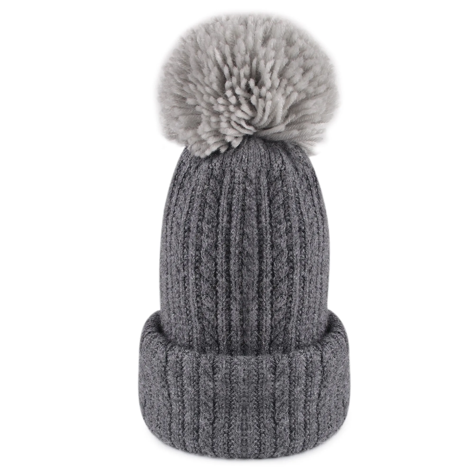 FURTALK Winter Women Real Fur Pom Pom Hat and Scarf Drop Shipping AD003