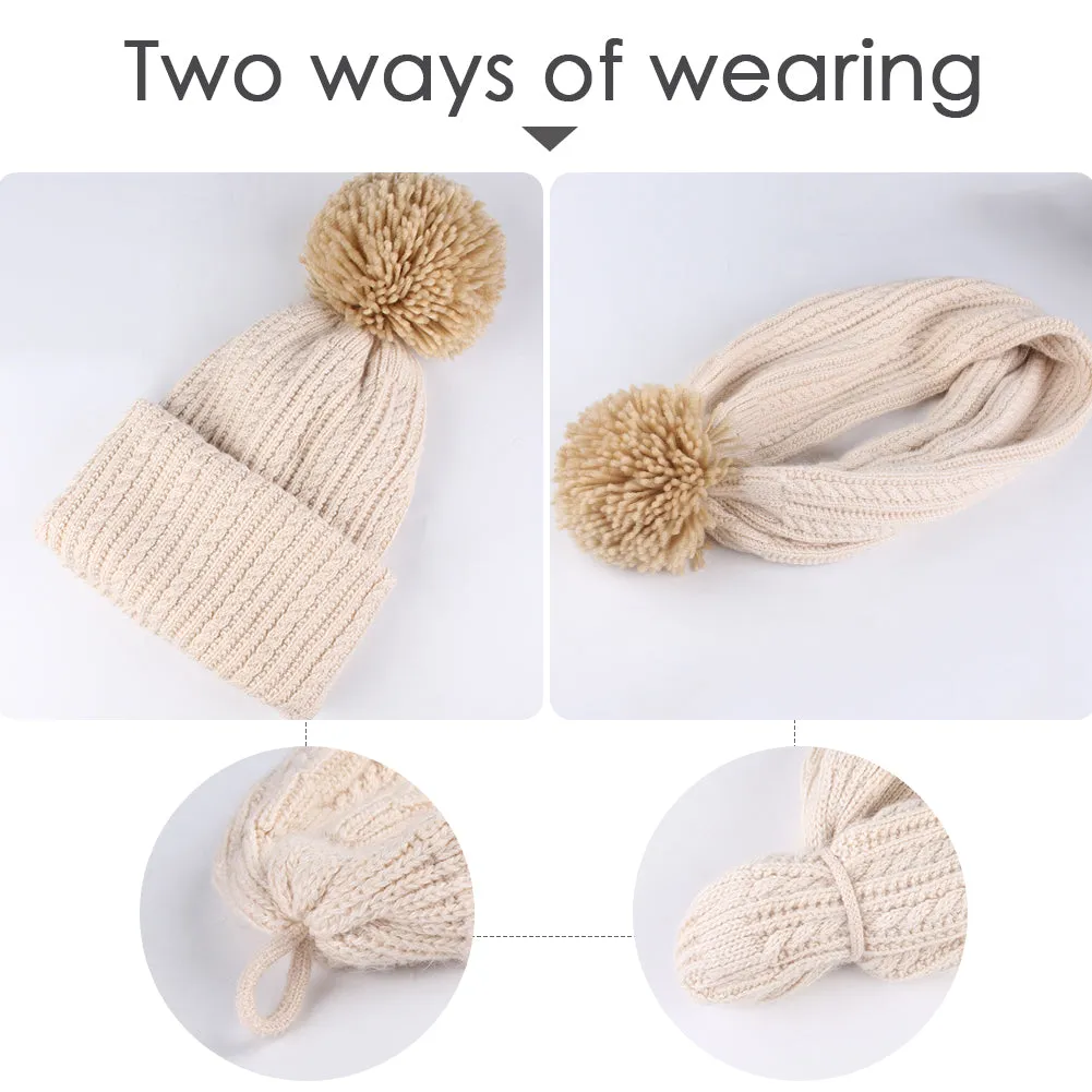 FURTALK Winter Women Real Fur Pom Pom Hat and Scarf Drop Shipping AD003