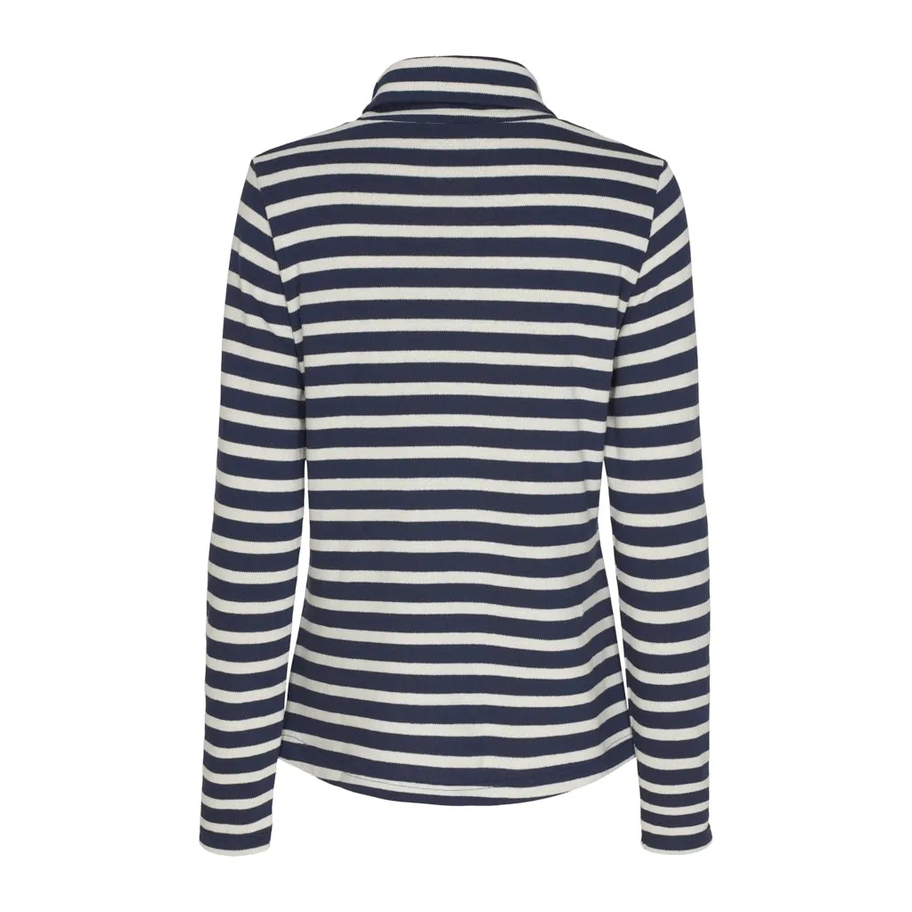 Gabriela Turtleneck Breton stripe top - SR Navy/Ecru