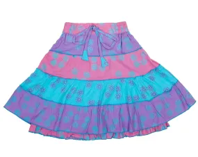 Girls Colorful Striped Cotton Skirt