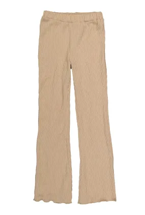 Girls Textured Knit Lettuce Edge Flare Pants