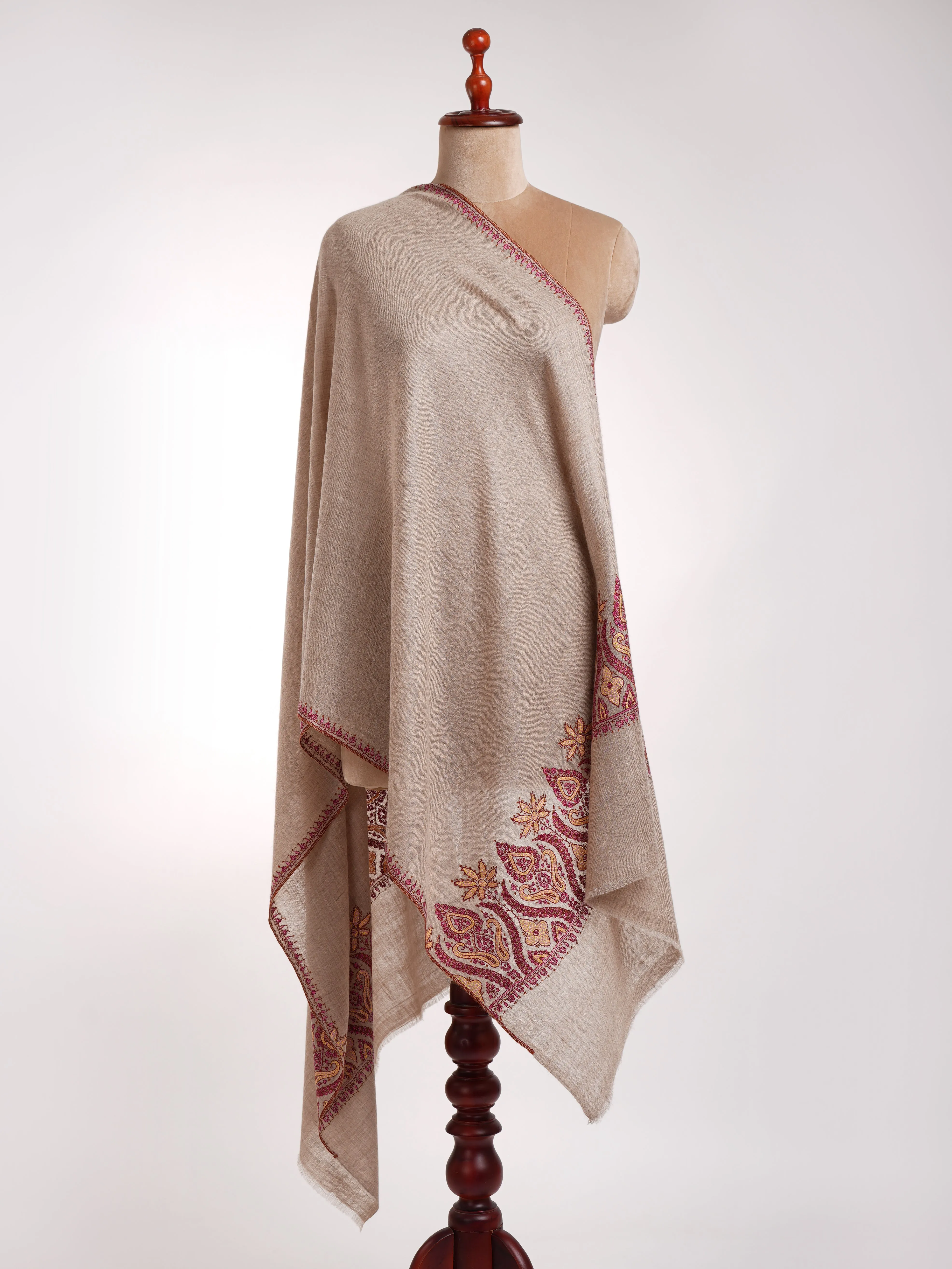 Grey Cashmere Handmade Soft Indian Scarf