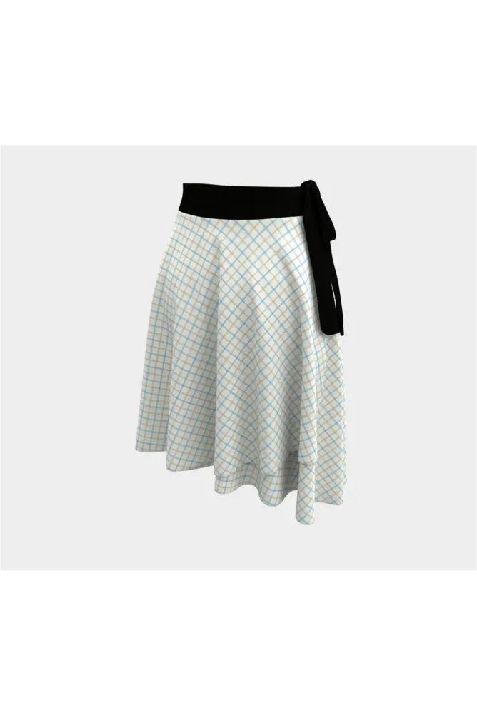 H. M. Kemp Blue/Gray Tattersall Wrap Skirt