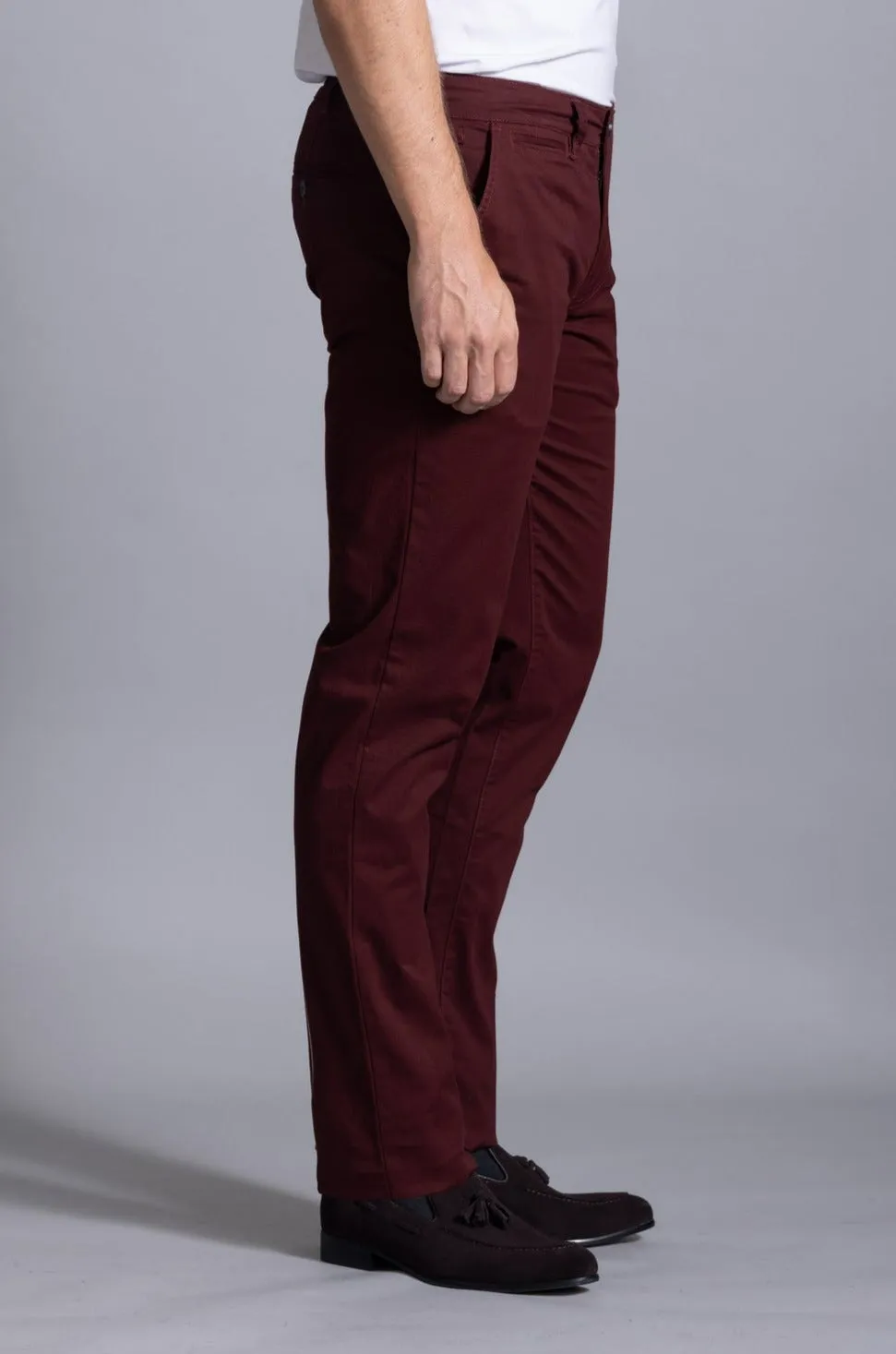 Hastin Brushed Cotton Chino: Wine