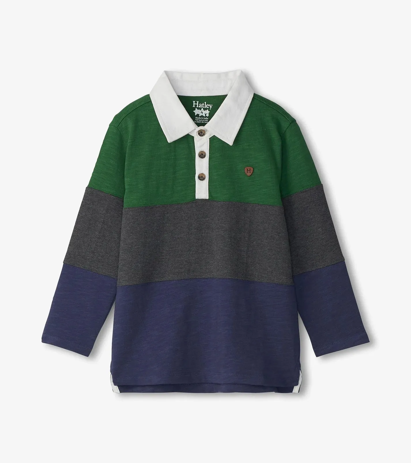 Hatley -Boys Preppy Panelled Long Sleeve Polo Shirt