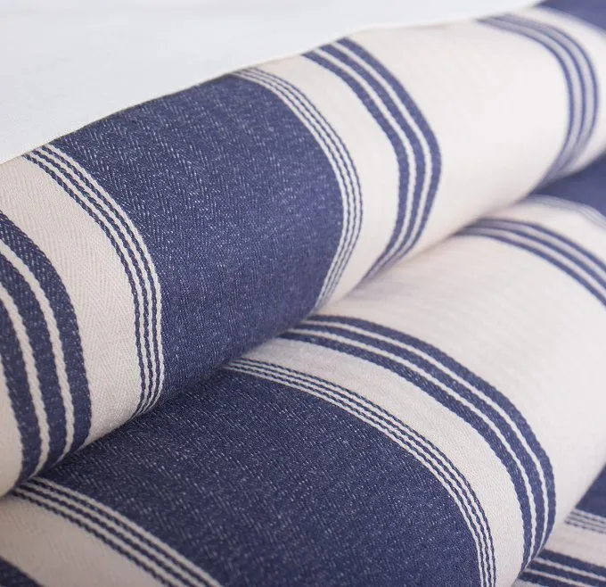 Hatteras Stripe Denim Blue Rustic Bedding Collection