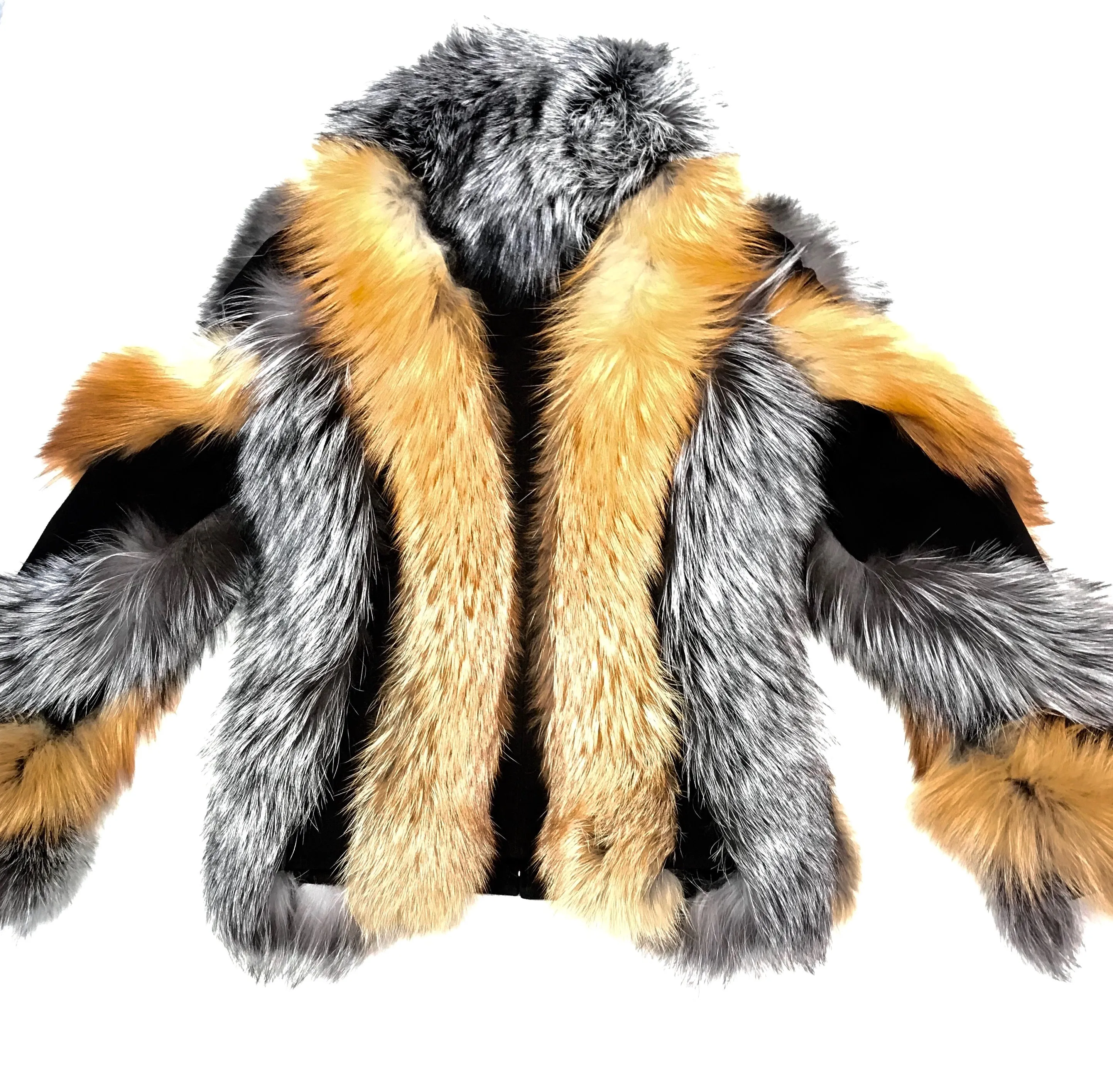 Kashani Ladies Two Tone Fox Fur Coat