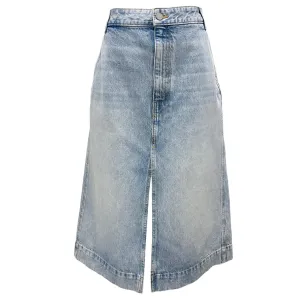 Khaite Light Denim Charlene Midi Skirt