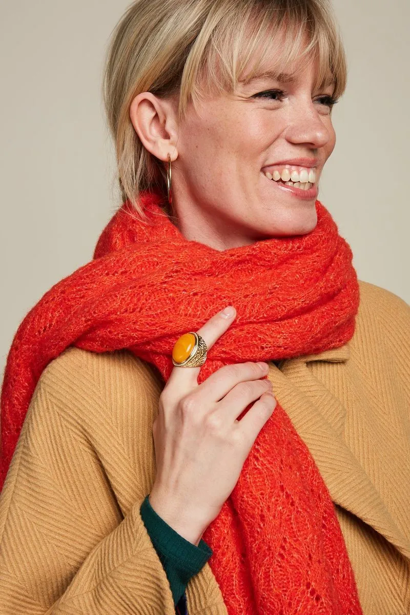 King Louie Scarf Ajour Borgo Spicy Orange