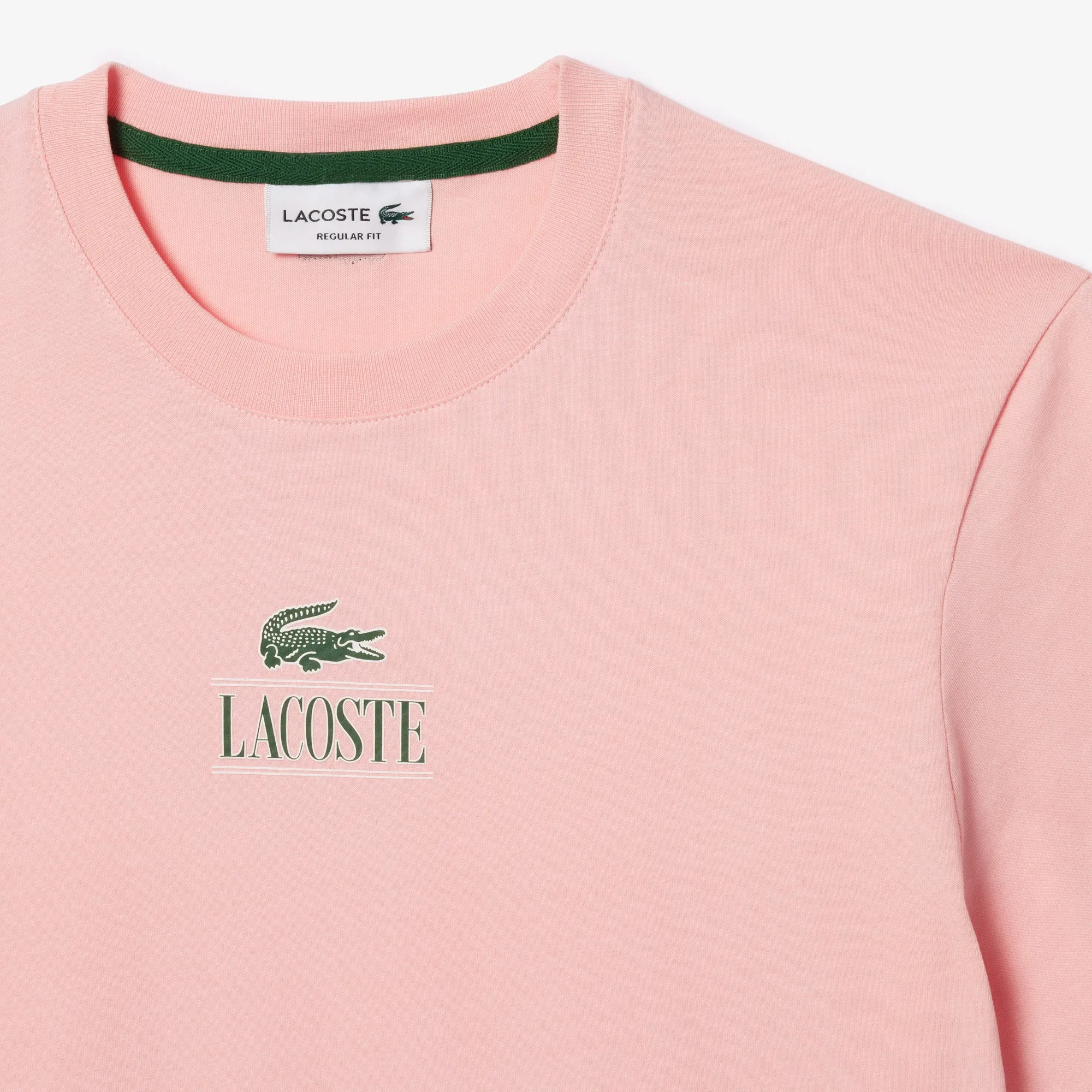 Lacoste Unisex Regular Fit Cotton Jersey Branded T-Shirt Waterlily Pink TH1147 KF9