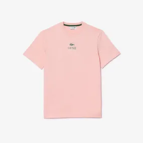 Lacoste Unisex Regular Fit Cotton Jersey Branded T-Shirt Waterlily Pink TH1147 KF9