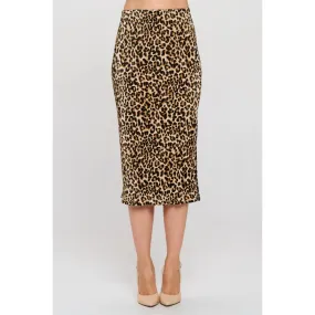 LEOPARD PRINT PLISSE SKIRT