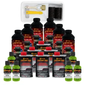 Lime Green 1.5 Gallon (6 Quart) Urethane Roll-On, Brush-On or Spray-On Truck Bed Liner Kit with Roller and Brush Applicator Kit - Textured Coating