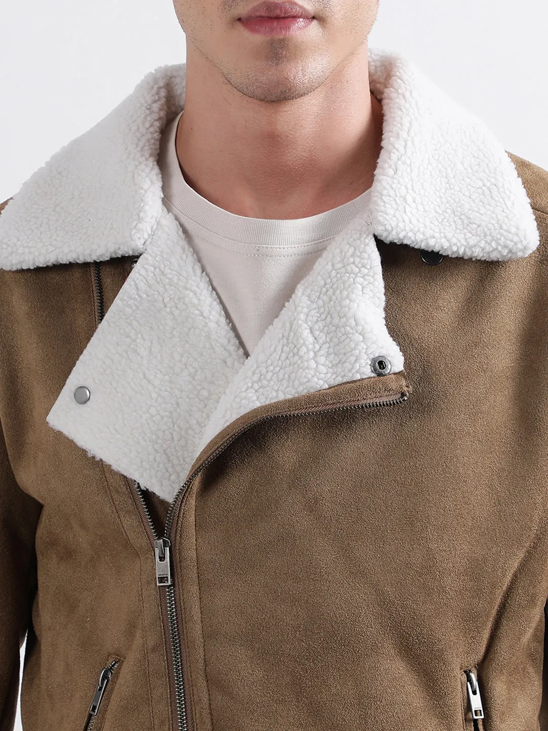 Lindbergh Men Beige Solid Jacket