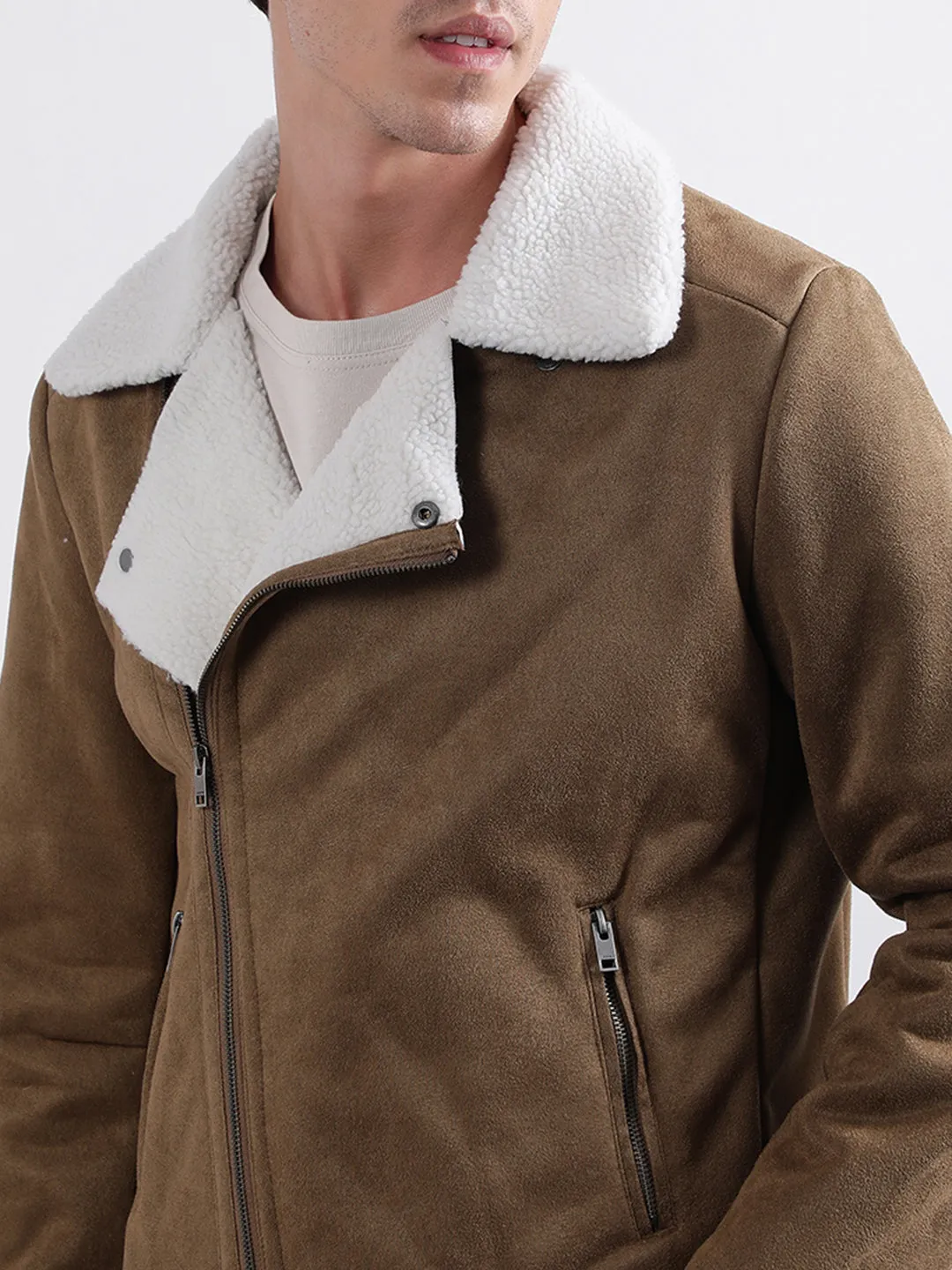 Lindbergh Men Beige Solid Jacket